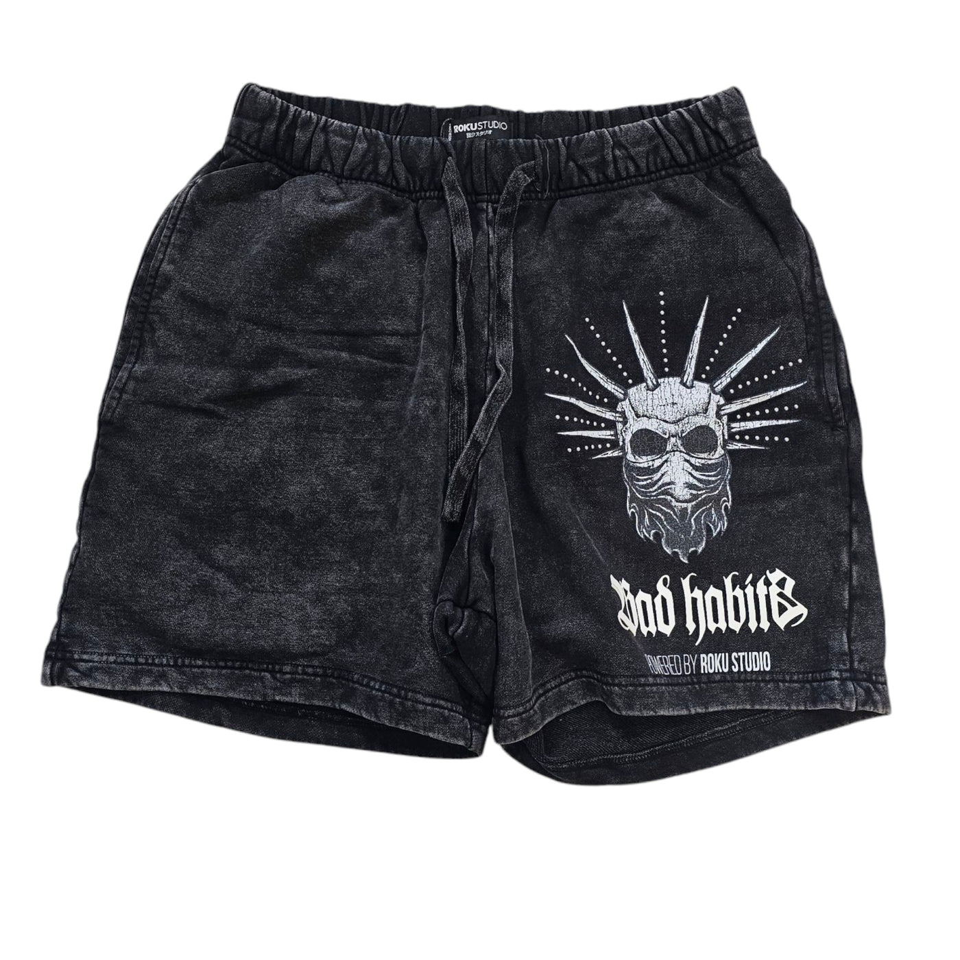 ROKU ENZYME BAD HABITS FLEECE SHORT SET BLACK
