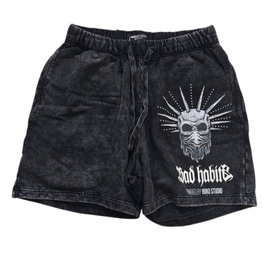 ROKU ENZYME BAD HABITS FLEECE SHORT SET BLACK