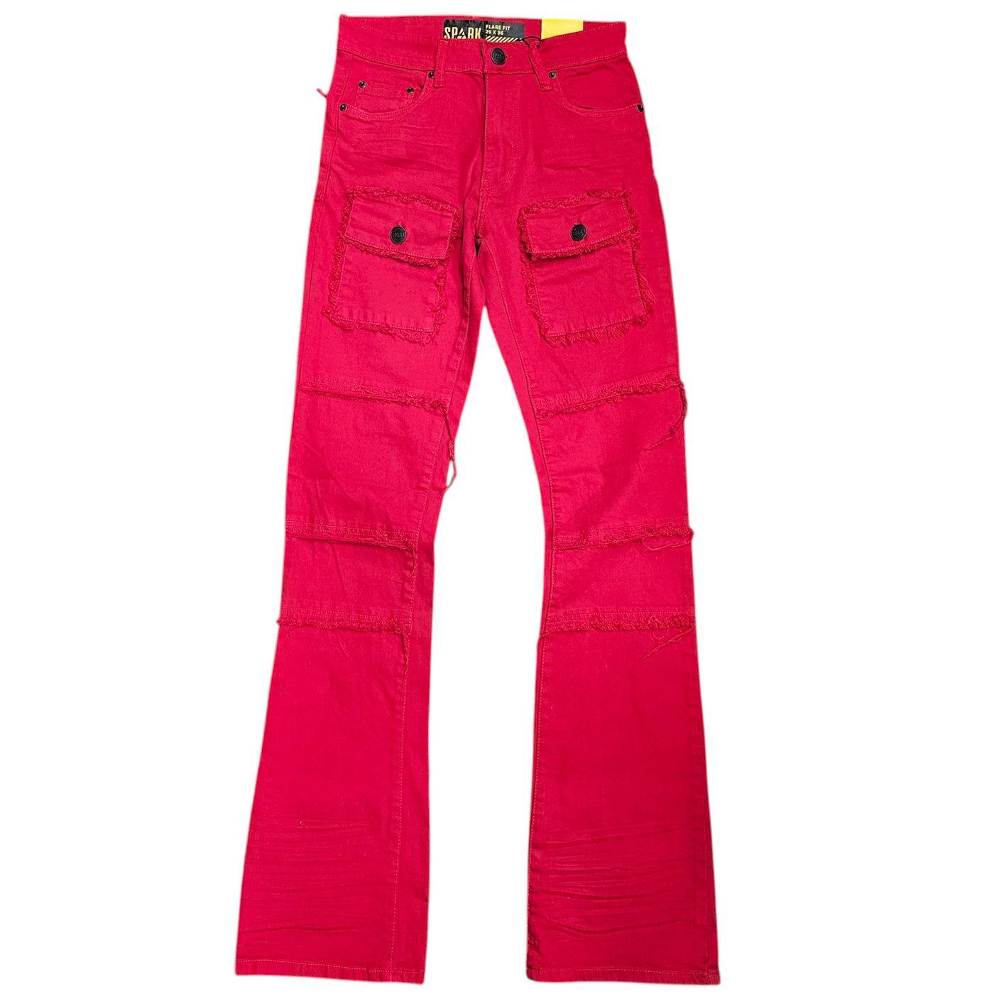 SPARK MEN'S STCKED JEANS MULTI POCKETS S3020P RED