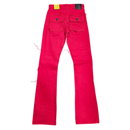 SPARK MEN'S STCKED JEANS MULTI POCKETS S3020P RED
