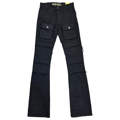 SPARK MEN'S STCKED JEANS MULTI POCKETS S3020P BLACK