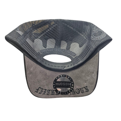 HUDSON SUEDE TRUCKER HAT WITH RHINESTONES BLACK