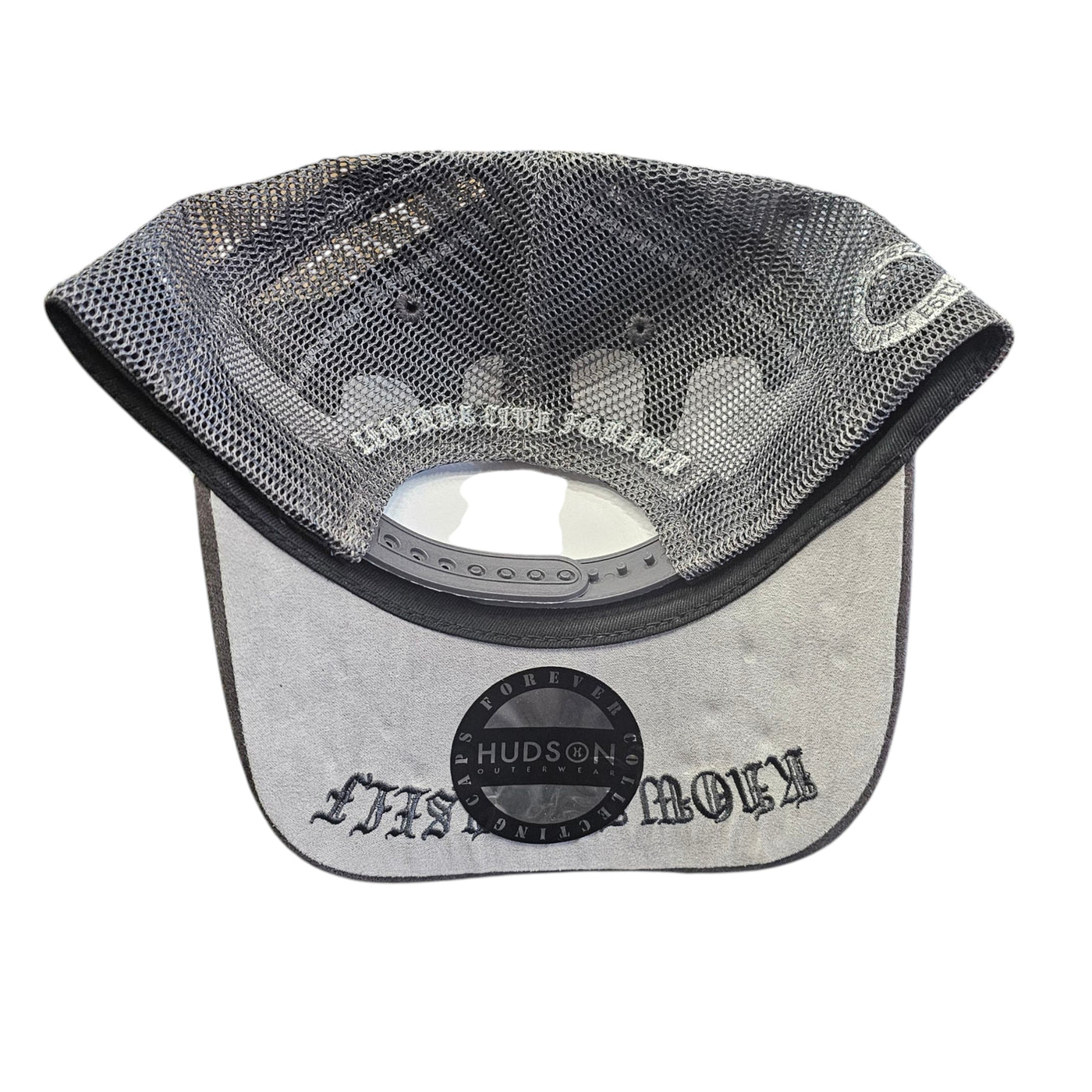 HUDSON SUEDE TRUCKER HAT WITH RHINESTONES GRAY