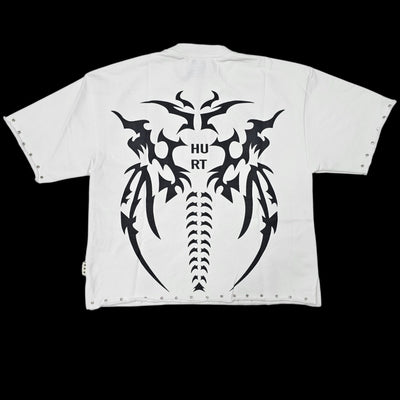 BKYS HURT CROPPED T-SHIRT WHITE