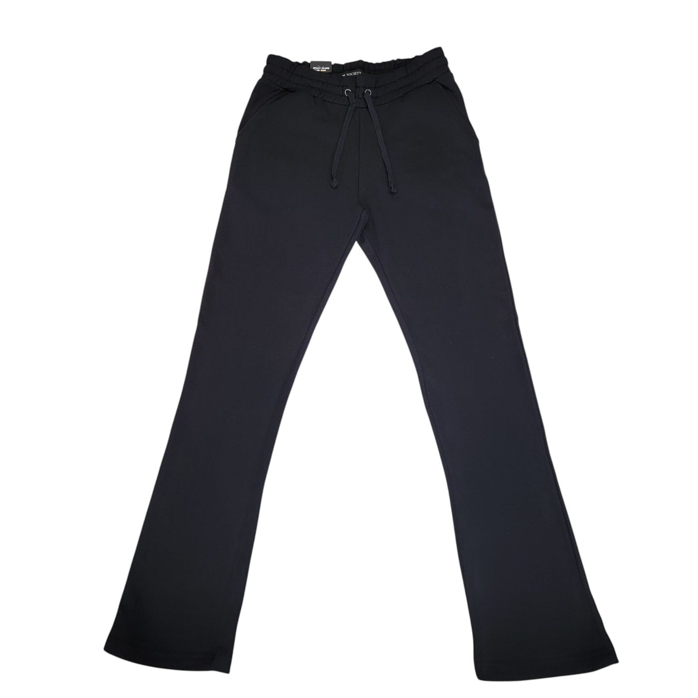 M SOCIETY MENS FLEECE STACKED PANTS JET BLACK MS-23708
