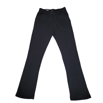 M SOCIETY MENS FLEECE STACKED PANTS JET BLACK MS-23708