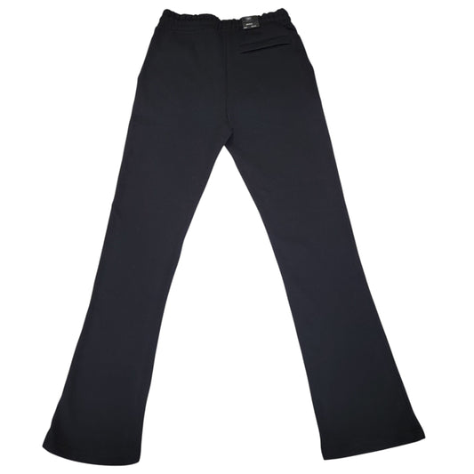 M SOCIETY MENS FLEECE STACKED PANTS JET BLACK MS-23708