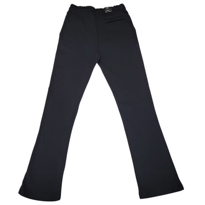 M SOCIETY MENS FLEECE STACKED PANTS JET BLACK MS-23708