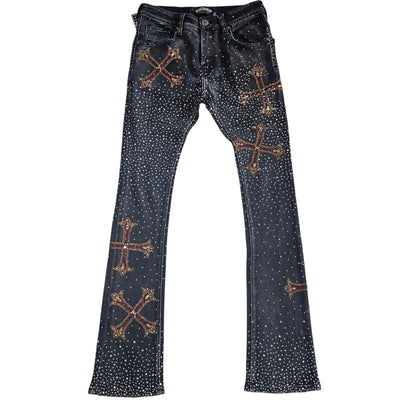 VICIOUS RHINESTONE FLARE PREMIUM DENIM VC753R