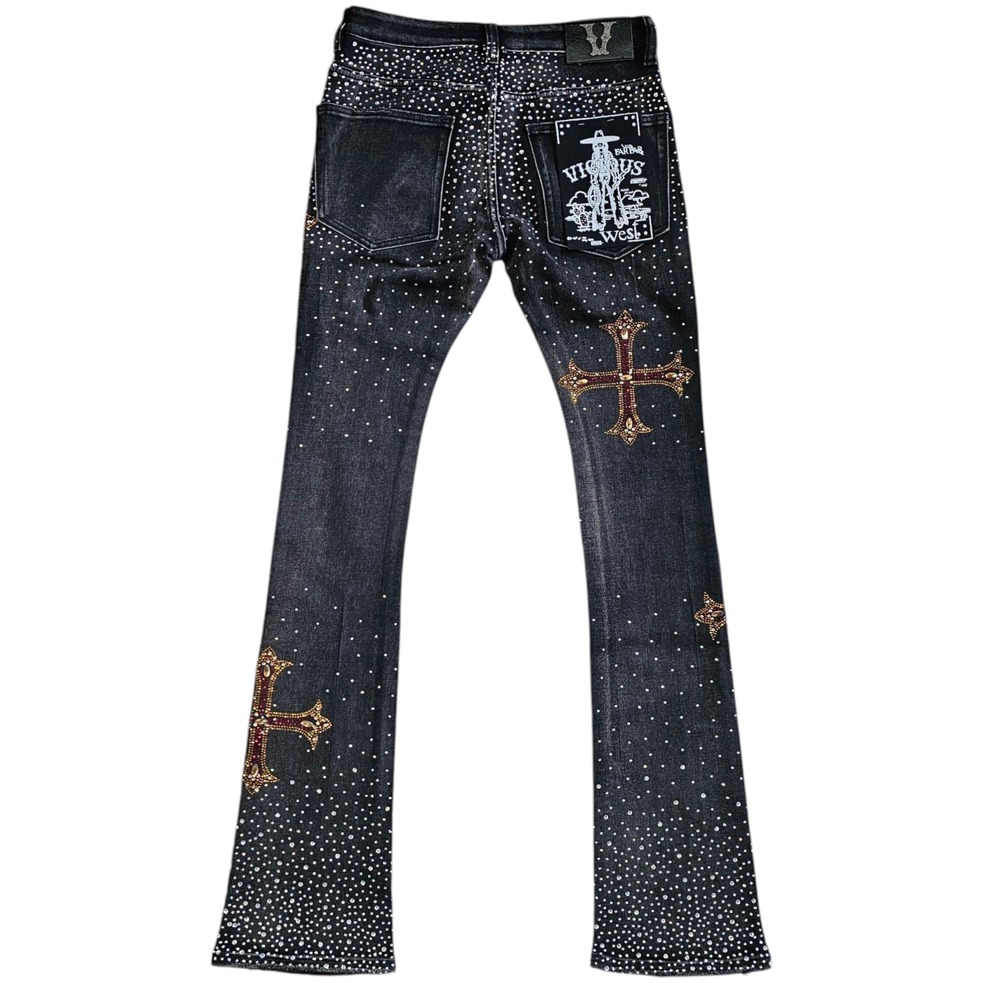 VICIOUS RHINESTONE FLARE PREMIUM DENIM VC753R