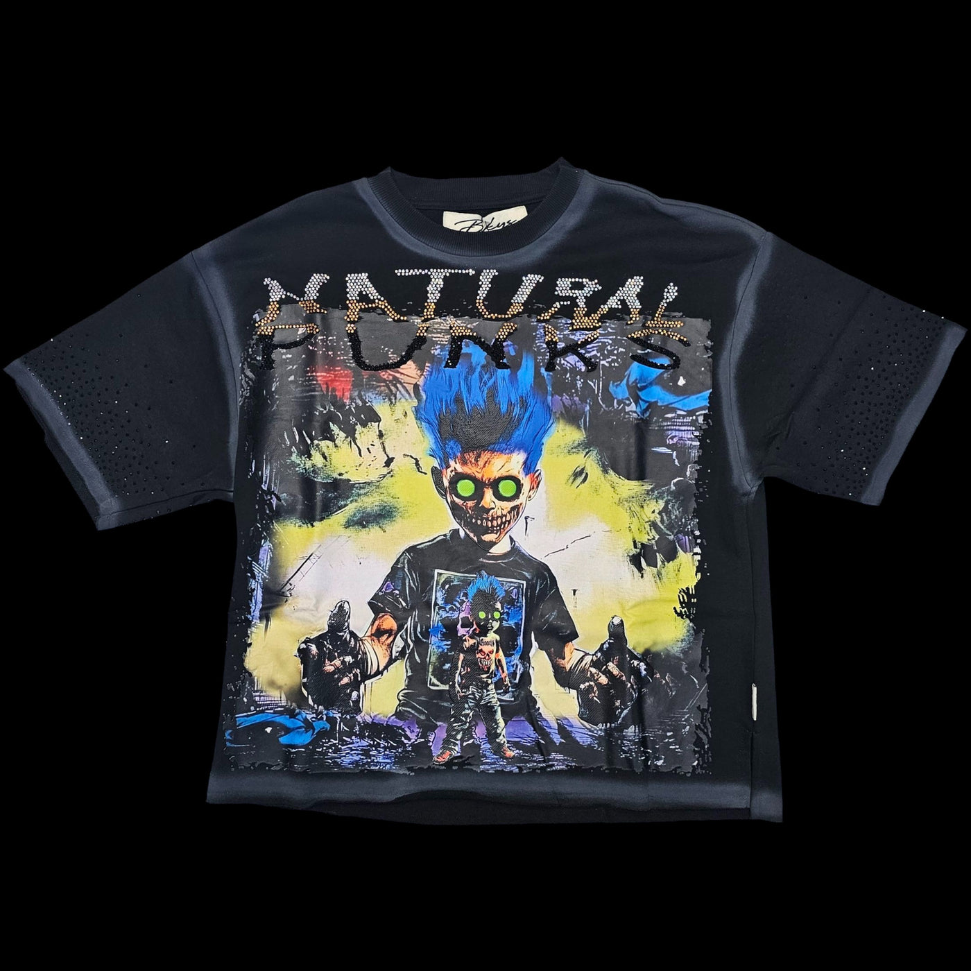 BKYS MENS NATURAL PUNK CROPPED T-SHIRT