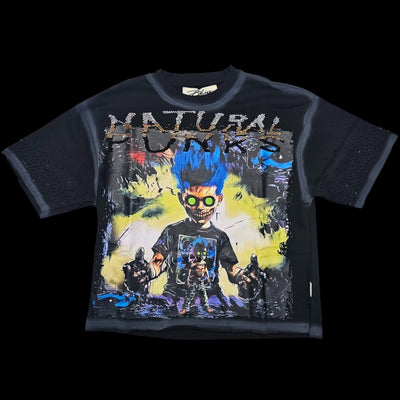 BKYS MENS NATURAL PUNK CROPPED T-SHIRT