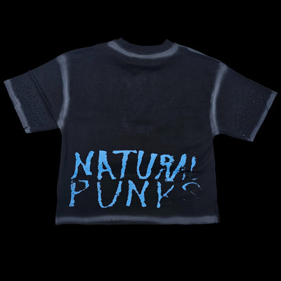 BKYS MENS NATURAL PUNK CROPPED T-SHIRT
