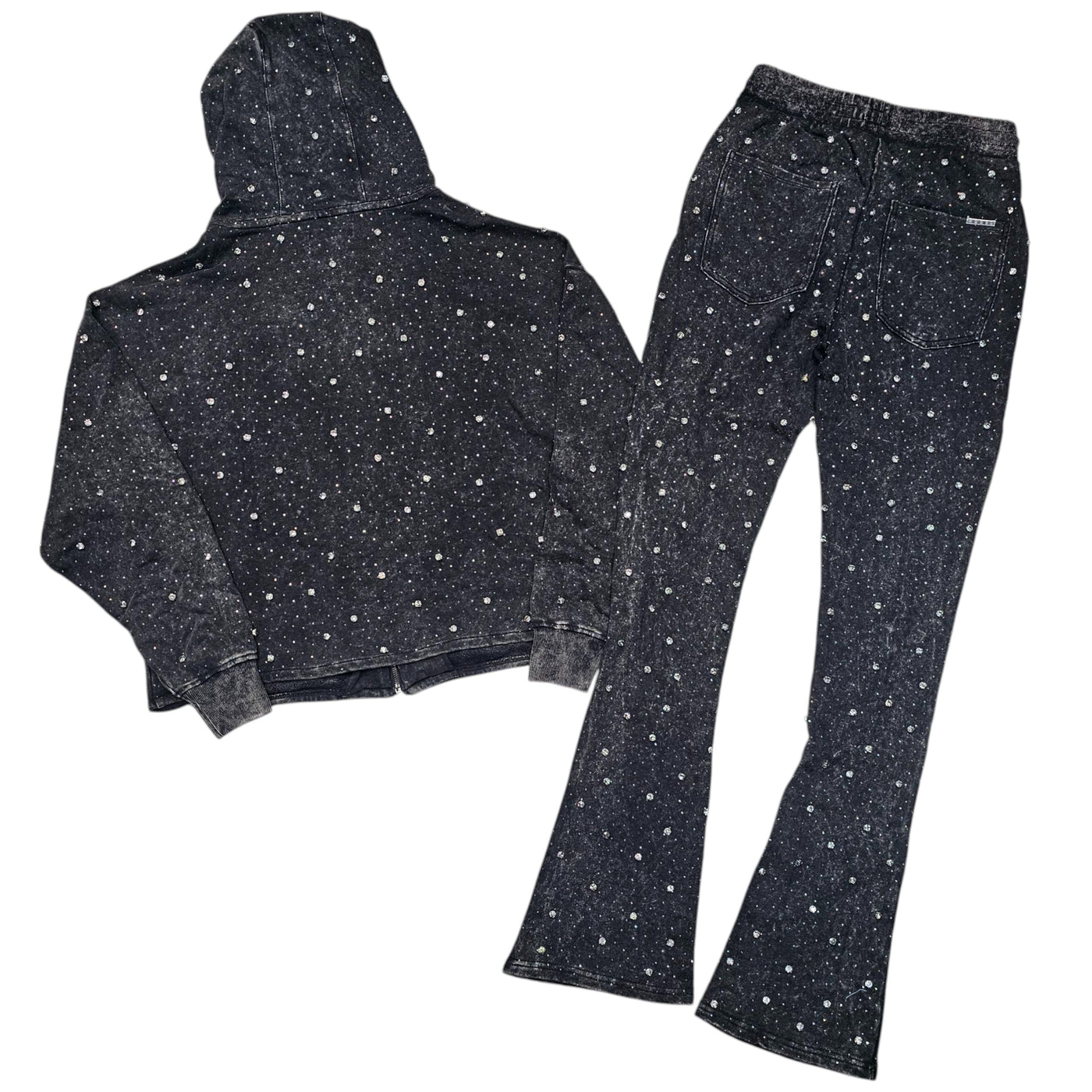 REBEL MEN'S RHINESTONE STACKED SWEATSUIT