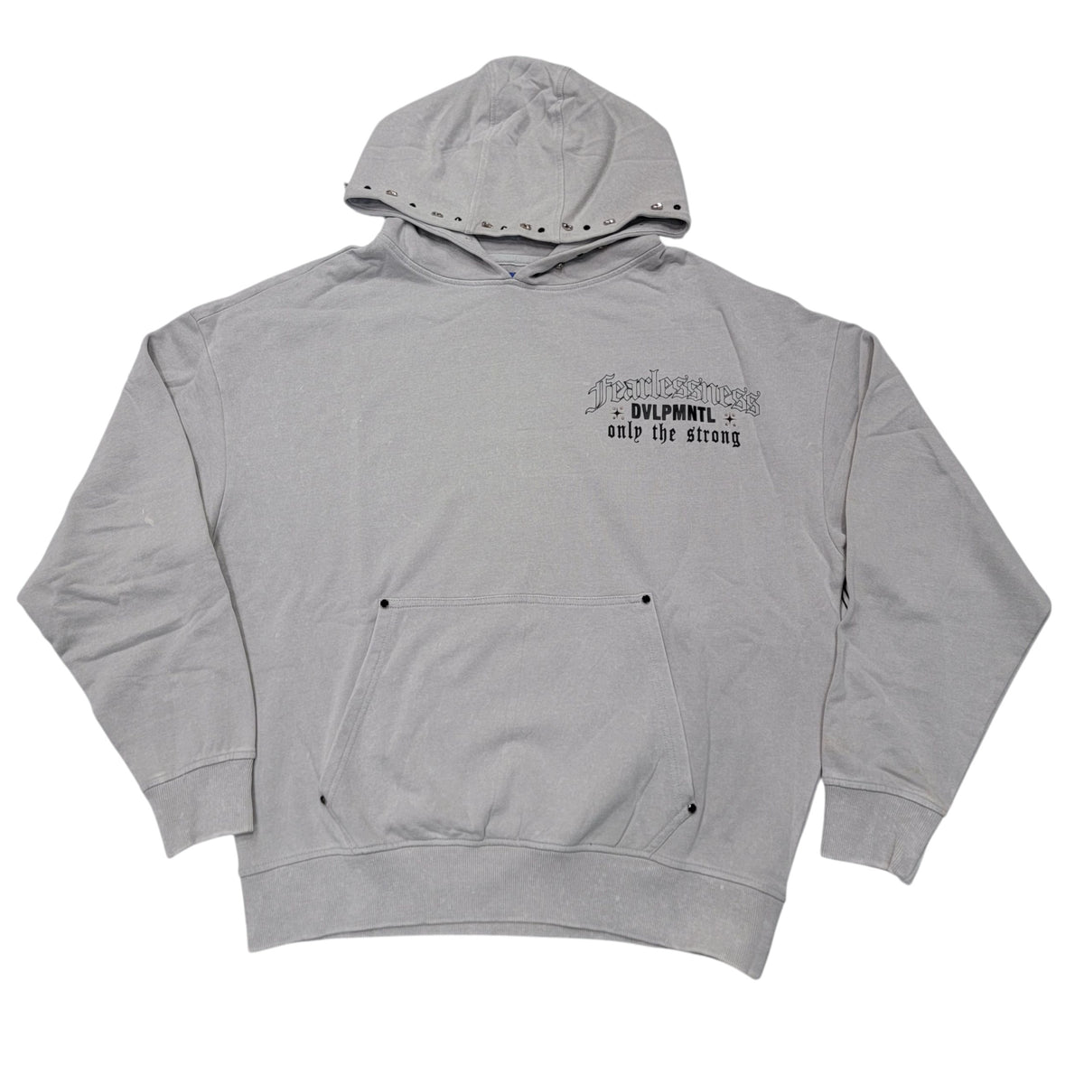 REBEL FEARLESSNESS MENS OVERSIZED HOODIE GREY