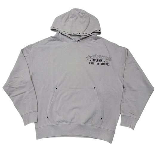 REBEL FEARLESSNESS MENS OVERSIZED HOODIE GREY