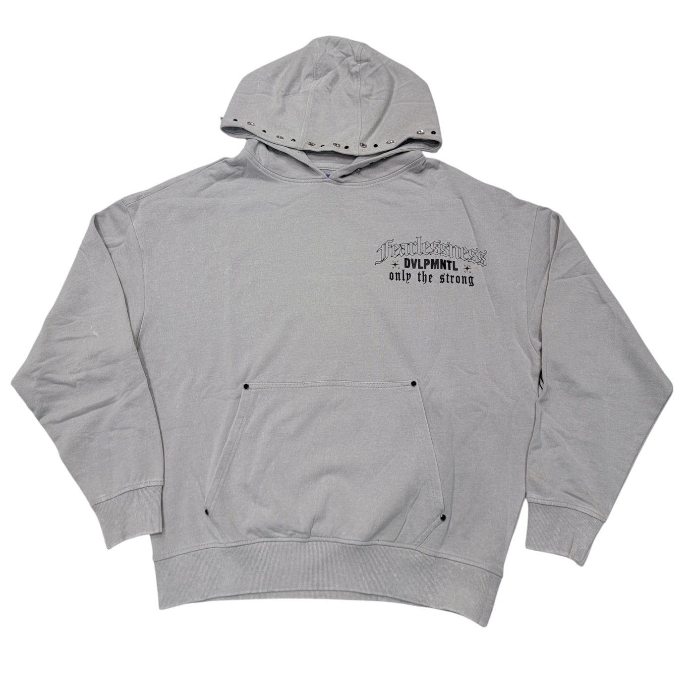 REBEL FEARLESSNESS MENS OVERSIZED HOODIE GREY