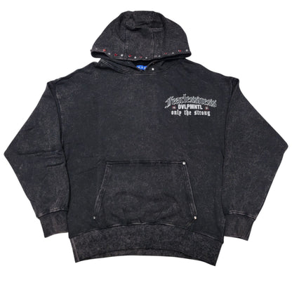 REBEL FEARLESSNESS MENS OVERSIZED HOODIE BLACK