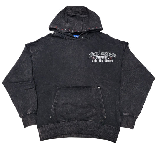 REBEL FEARLESSNESS MENS OVERSIZED HOODIE BLACK