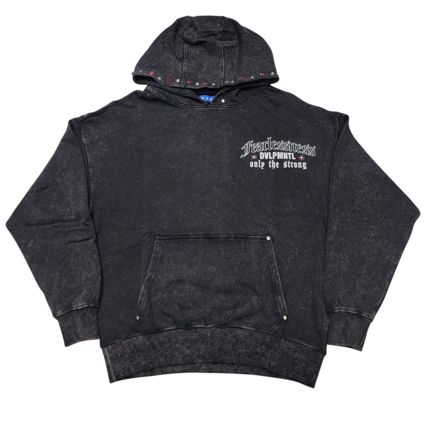 REBEL FEARLESSNESS MENS OVERSIZED HOODIE BLACK