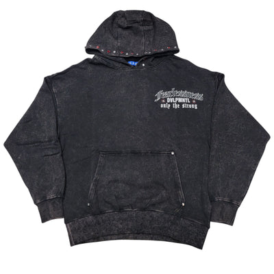 REBEL FEARLESSNESS MENS OVERSIZED HOODIE BLACK
