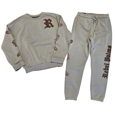 Rebel Palms Crewneck Sweatsuit – Taupe