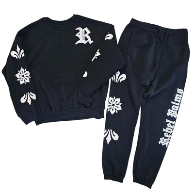 Rebel Palms Crewneck Sweatsuit – Black