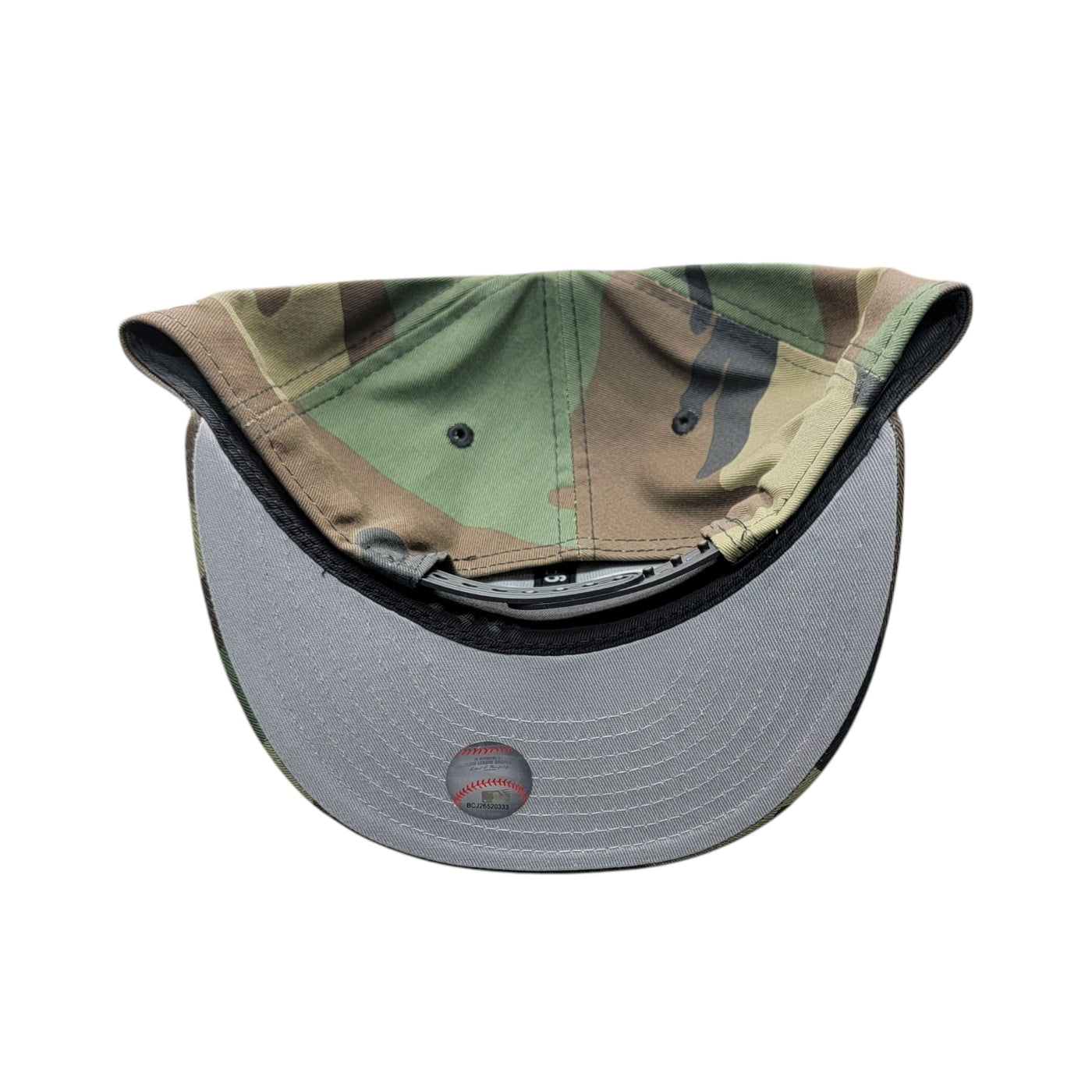 NY SNAPBACK HAT WOOD CAMO FLAT BRIM