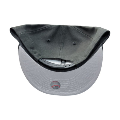 NY SNAPBACK HAT BLACK FLAT BRIM