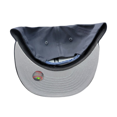 NY SNAPBACK HAT NAVY FLAT BRIM