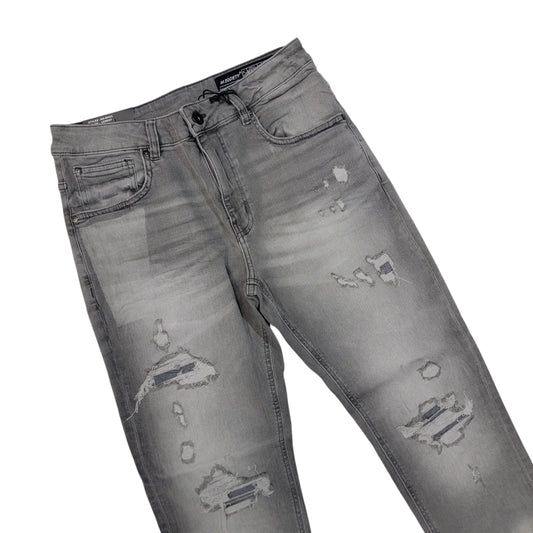 MS MEN'S ATHLETIC FIT JEANS CEMENT GRAY MS-80552