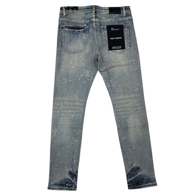 MAX KROME MEN'S SKINNY RHINESTONE JEANS MED BLUE 3034