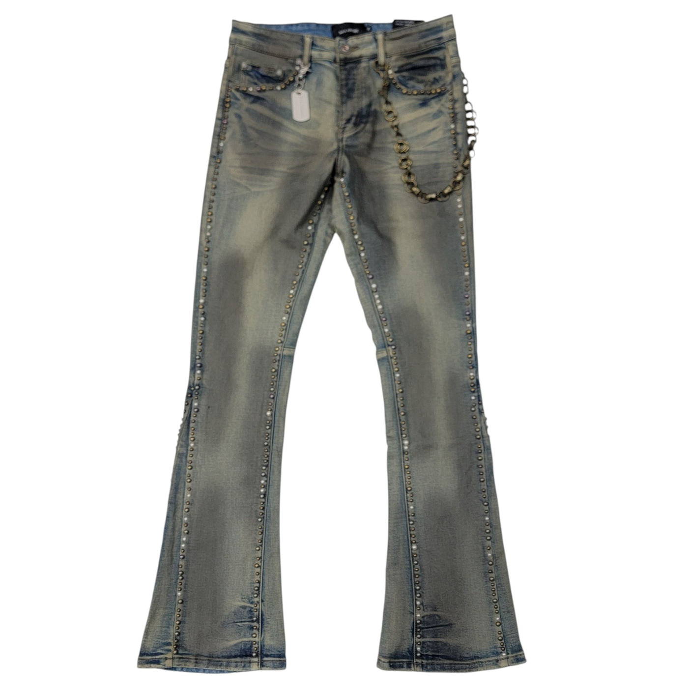 MAX KROME MEN STACKED JEANS NAVY BLUE KR-3032