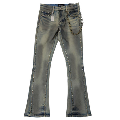 MAX KROME MEN STACKED JEANS NAVY BLUE KR-3032