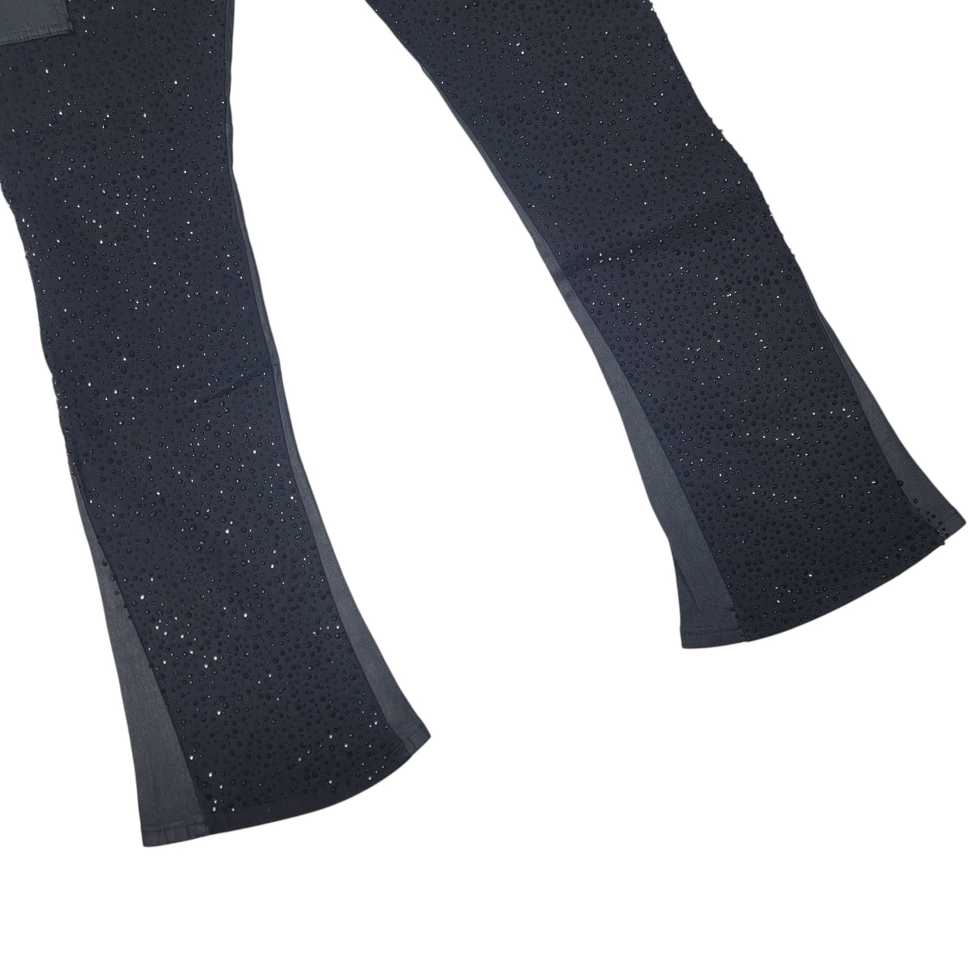 MAX KROME MEN STACKED RHINESTONE JEANS BLACK KR-3039