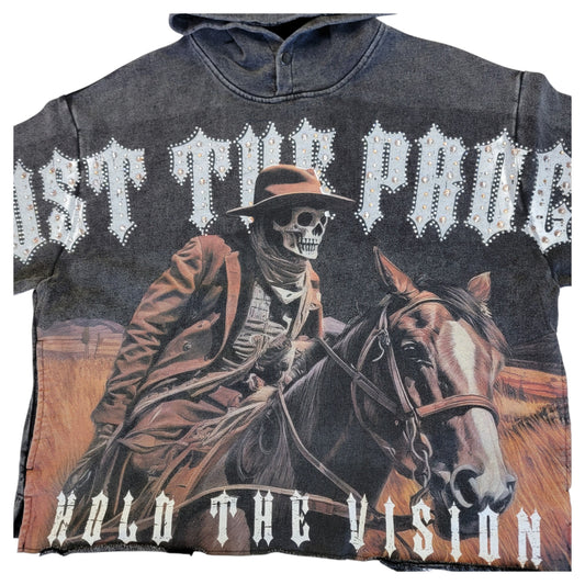 TAKER TRUST THE PROCESS MEN'S CROPPED HOODIE BLACK