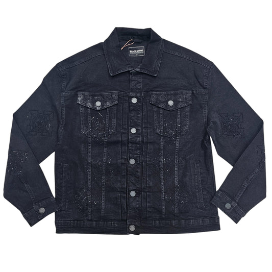 BLACK LIGHT MEN'S DROP SHOULDER RHINESTONE JACKET BLACK 25008