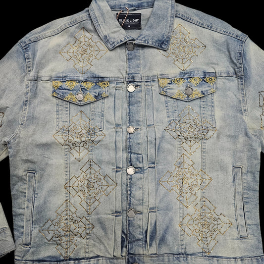 BLACK LIGHT MEN'S DROP SHOULDER RHINESTONE JACKET SAHARA 25008