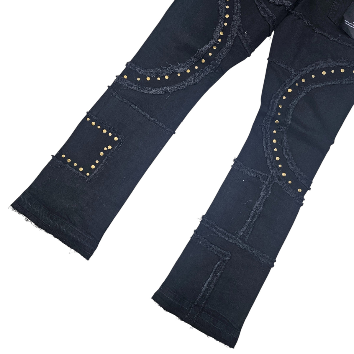 BLACK LIGHT MEN'S FLARE JEANS WITH STUDS 80510