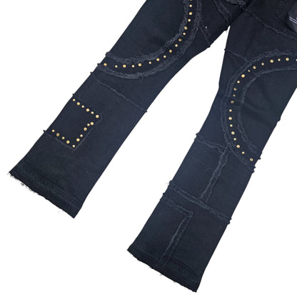 BLACK LIGHT MEN'S FLARE JEANS WITH STUDS 80510