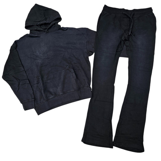 KINDRED PLAIN STATCKED SWEATSUIT BLACK UB3021