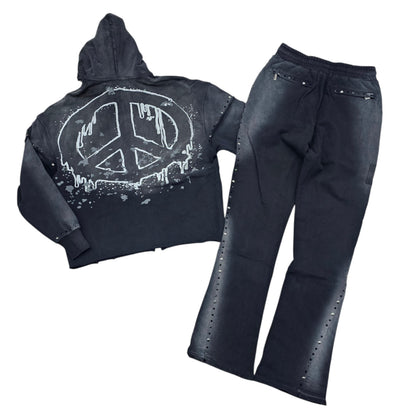 HUDSON PEACE STUDS FLARE SWEATSUIT