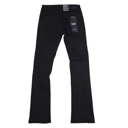 BLACK LIGHT MEN'S FLARE FIT JEANS WITH ZIPPER ON THE SIDE