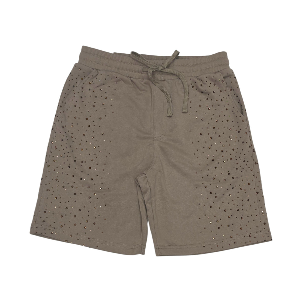 REBEL MINDS MEN'S SHORTS WITH RHINESTONES GALAXY TAUPE