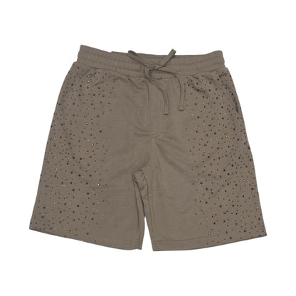 REBEL MINDS MEN'S SHORTS WITH RHINESTONES GALAXY TAUPE