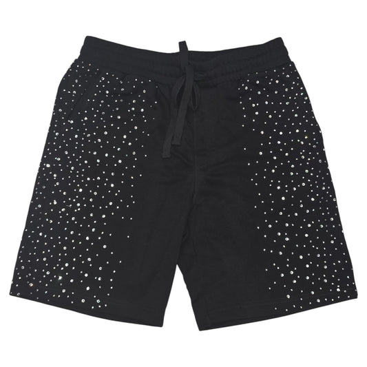 REBEL MINDS MEN'S SHORTS WITH RHINESTONES GALAXY BLACK