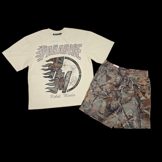 REBEL MINDS MEN'S PARADISE TAPESTRY SHORT SET (OVERSIZED)