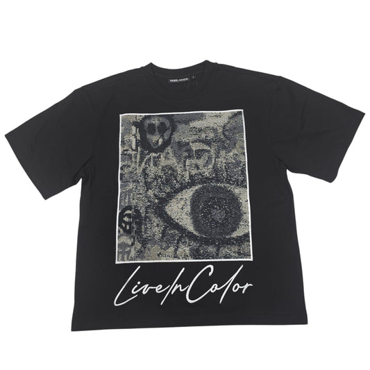 REBEL MINDS MEN'S PARADISE TAPESTRY SHORT SET (OVERSIZED) BLACK