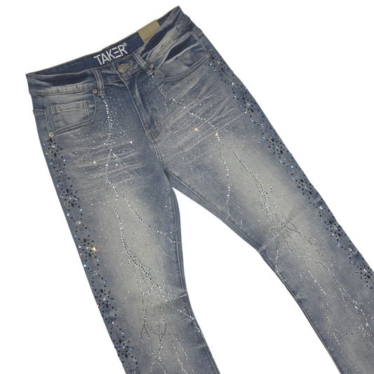 TAKER MEN'S FLARE FASHION STACKED JEANS