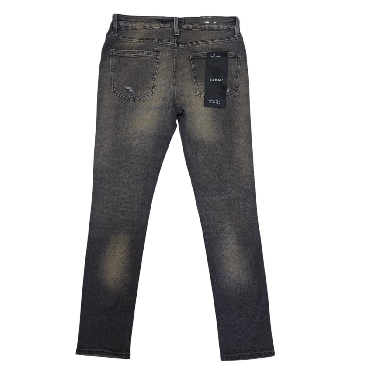 KROME MEN'S SKINNY JEANS GREY KR3019